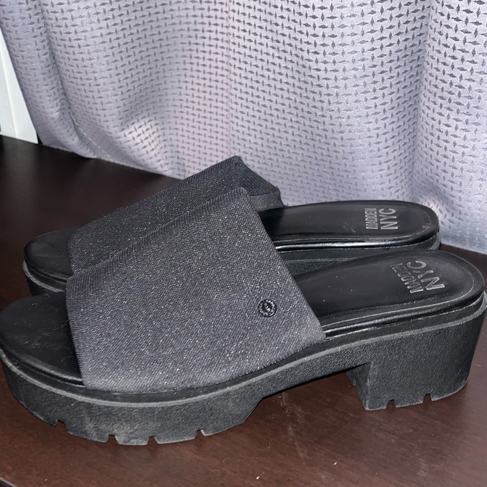 MADDEN NYC Women Stero Heel Black NWB Comfort Foam Performance Insoles Size 11